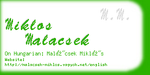 miklos malacsek business card